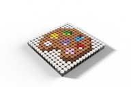 Bricasso logo — brick-built palette plate